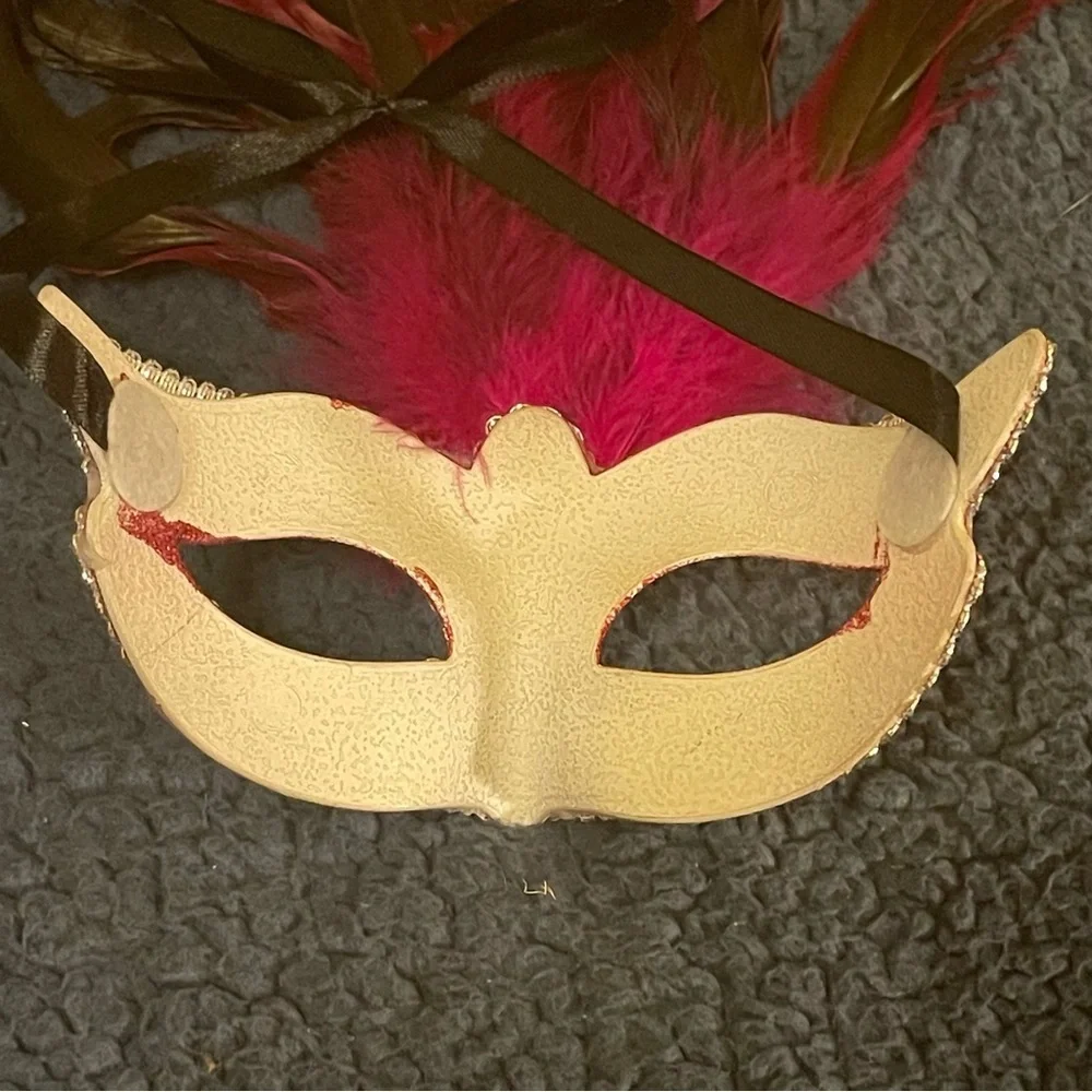 Hot Pink Mardi Gras Masquerade Ball Handmade Adult Mask Handmade Italy